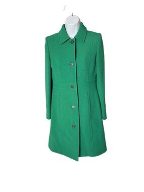 J. Crew Lady Day Italian Double Cloth Wool with built in Thinsulate Green Button